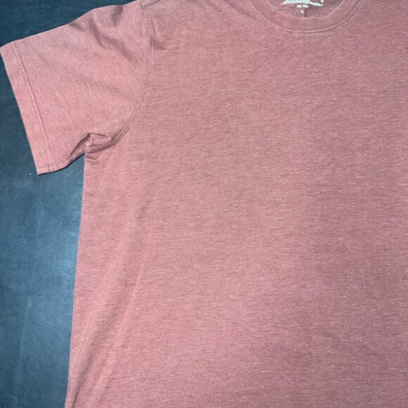 Eddie Bauer Men Large Solid‎ Copper Orange Short Sleeve Cotton Blend Shirt (GS1) - Picture 2 of 6